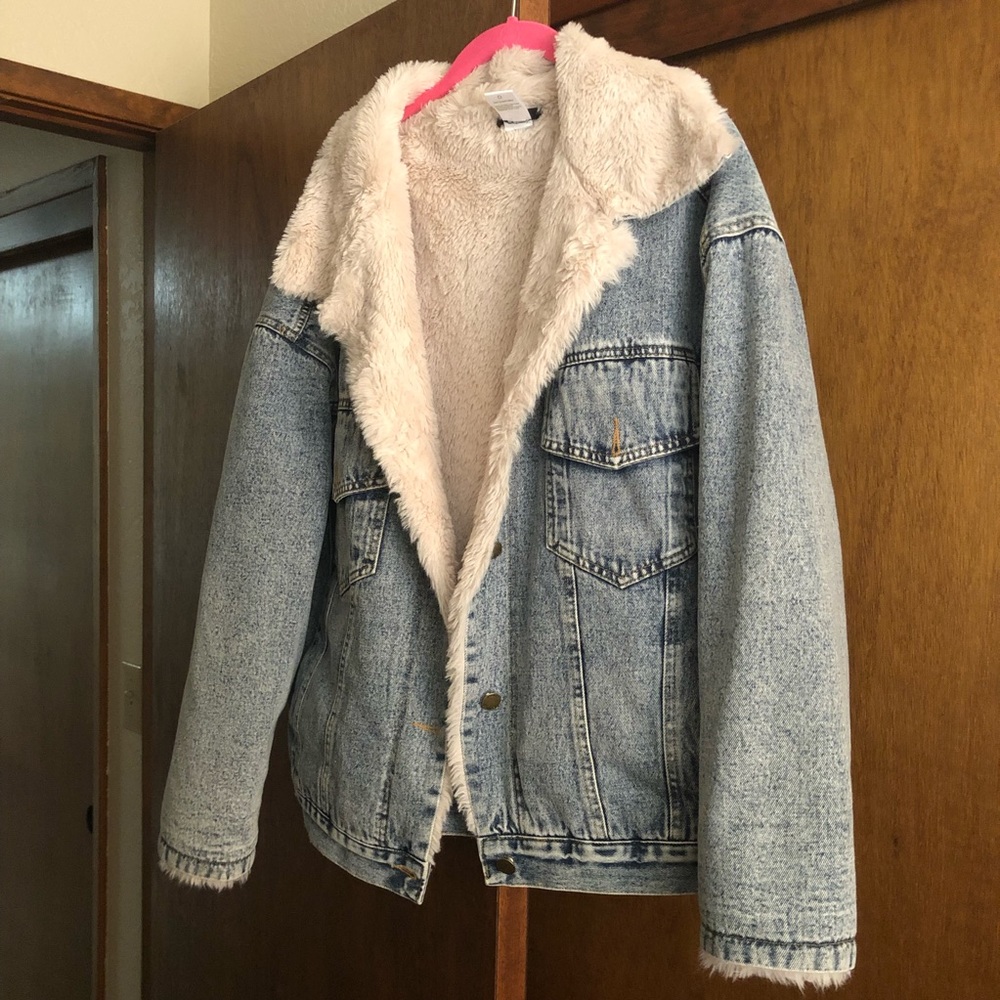 Oversized Faux Fur Jean Jacket